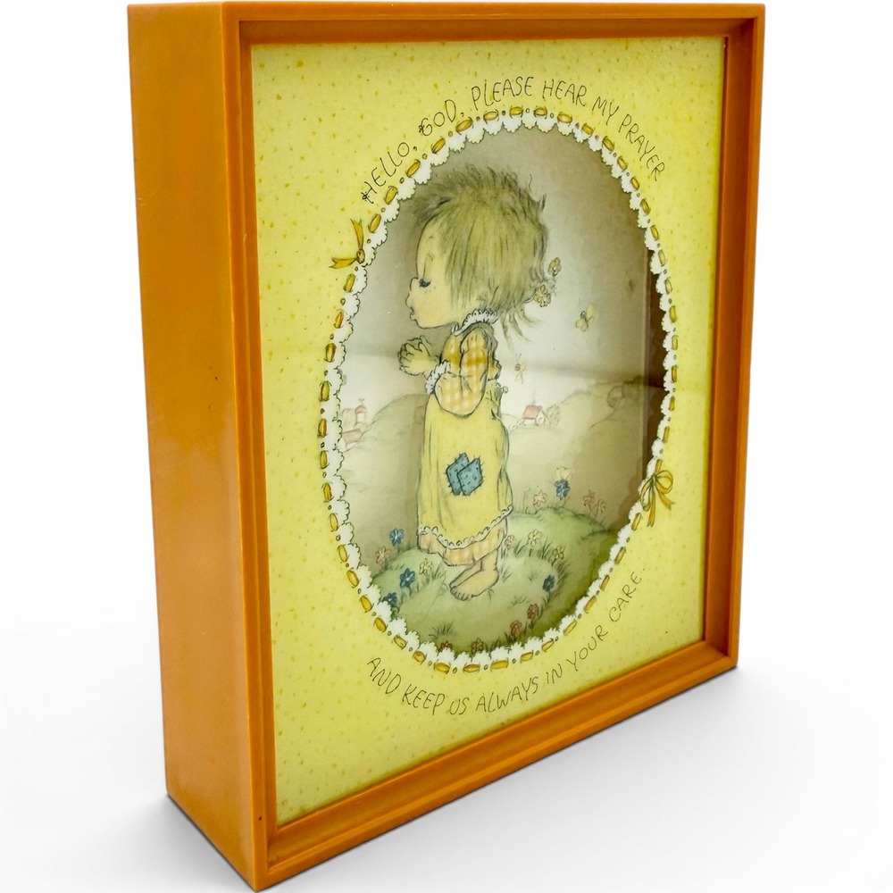 Vintage 1979 Hallmark Betsey Clark Scene Setters Prayer Shadow Box Wall Art